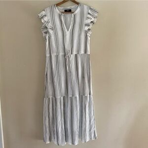 Able Cotton Striped Maxi Dress Size Large
